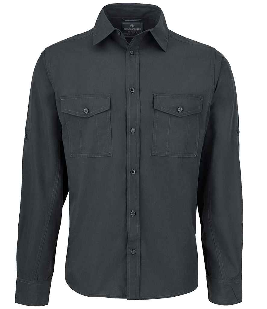 [CR540 CAG S] Craghoppers Expert Kiwi Long Sleeve Shirt (Carbon Grey, S)