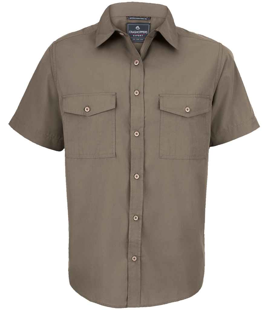 [CR542 PEB S] Craghoppers Expert Kiwi Short Sleeve Shirt (Pebble, S)