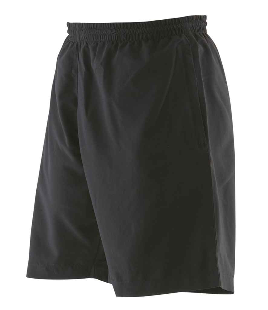 [LV831 BLK S/10] Finden + Hales Ladies Microfibre Shorts (Black, S/10)