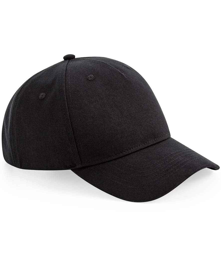 [BB62N BLK ONE] Beechfield Organic Cotton 5 Panel Cap (Black)