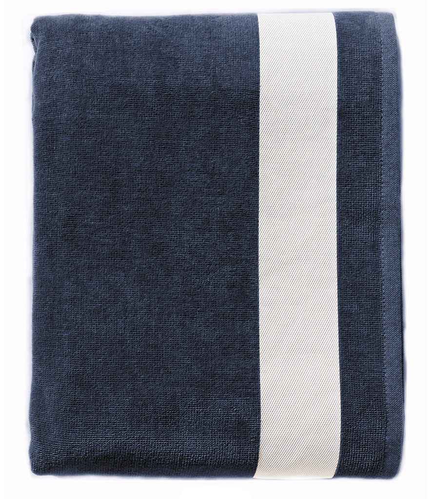 [89006 FN/WH ONE] SOL'S Lagoon Beach Towel (French Navy/White)