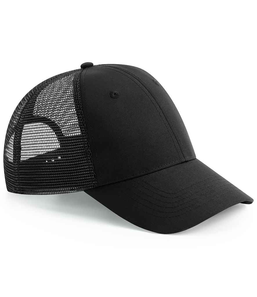 [BB75R BLK ONE] Beechfield Recycled 6 Panel Snapback Trucker Cap (Black)