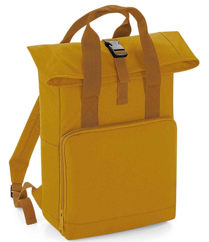 [BG118 MUS ONE] BagBase Recycled Twin Handle Roll-Top Backpack (Mustard)