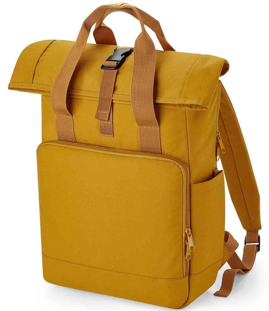 [BG118L MUS ONE] BagBase Recycled Twin Handle Roll-Top Laptop Backpack (Mustard)