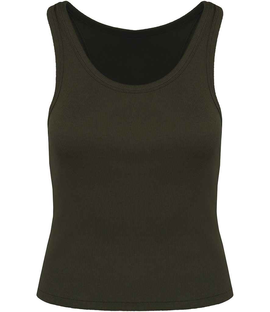 [NS344 ORK XS] Native Spirit Ladies Ribbed Tank Top (Organic Khaki, XS)