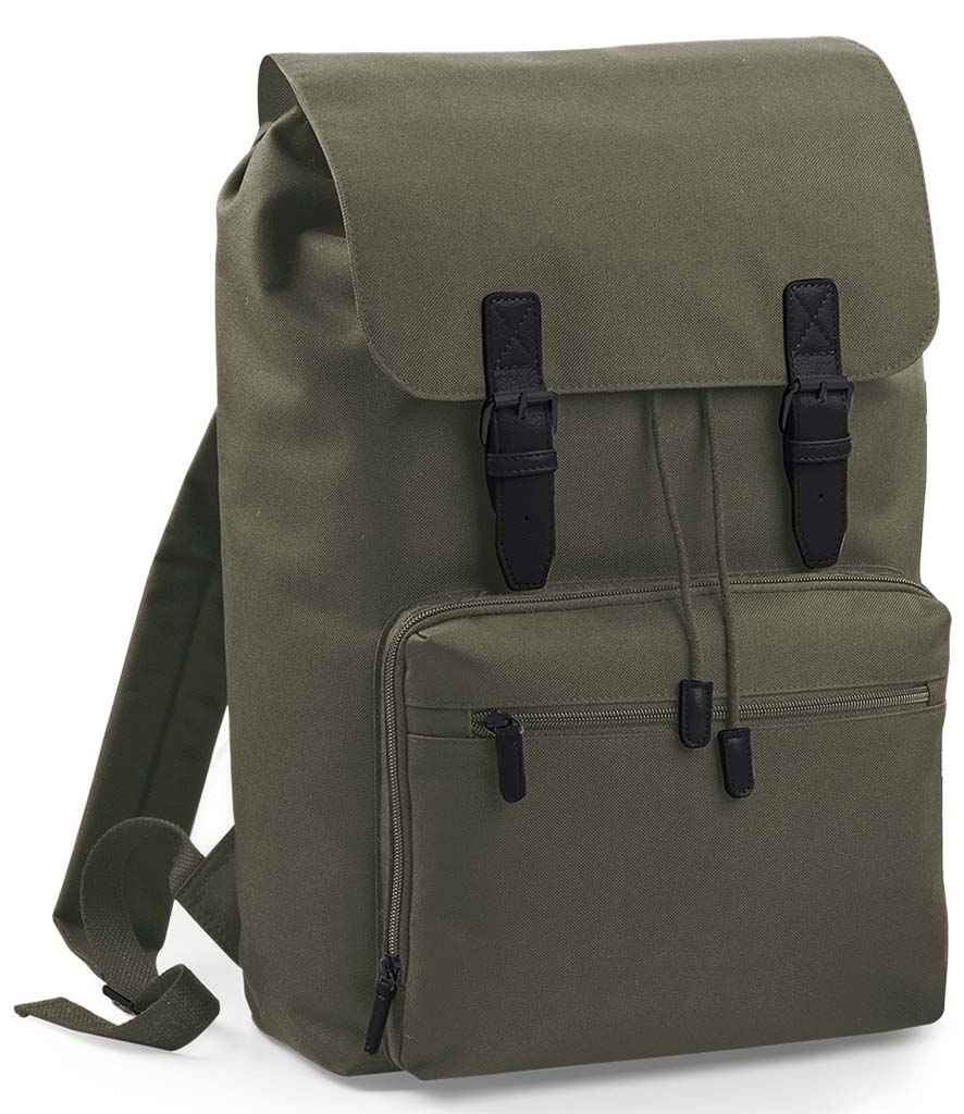 [BG613 OL/BK ONE] BagBase Vintage Laptop Backpack (***)