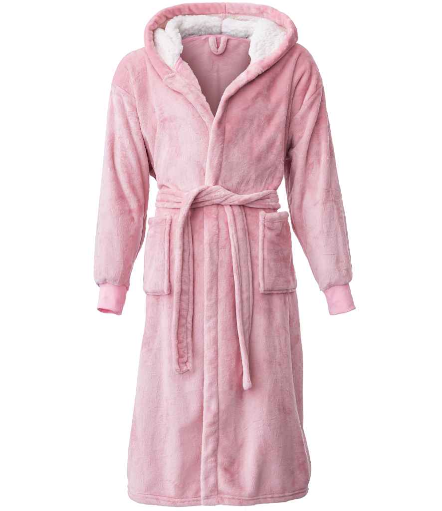 [BH104 BLP S/M] Brand Lab Unisex Hooded Cuffed Robe (Blush Pink, S/M)