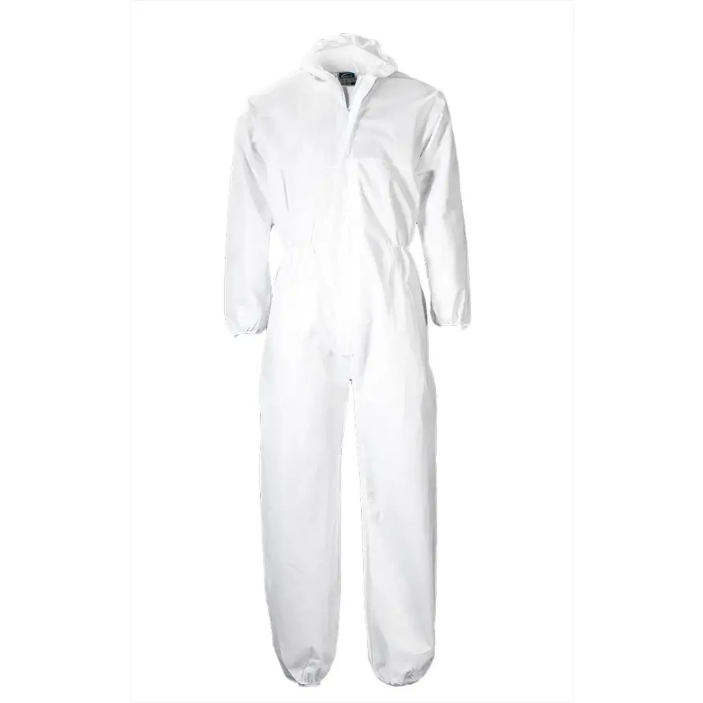 [W-DOWM] Non-Woven PP Disposable Coverall, White (M)