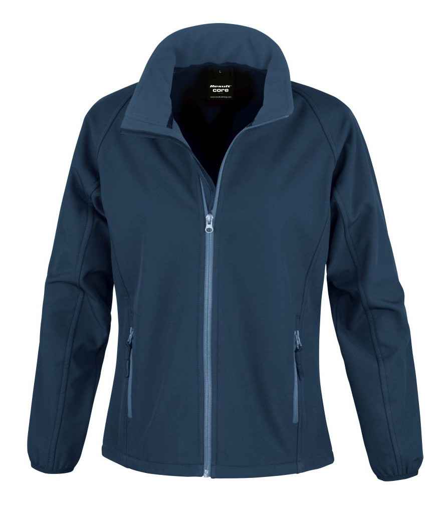 [RS231F NV/NV XS/8] Result Core Ladies Printable Soft Shell Jacket (Navy/Navy, XS)