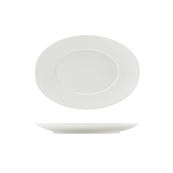 GenWare Porcelain Winged Oval Plate 25.5cm/ 10" (Pack of 6)