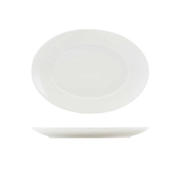 GenWare Porcelain Winged Oval Plate 31.5cm/ 12.5" (Pack of 4)