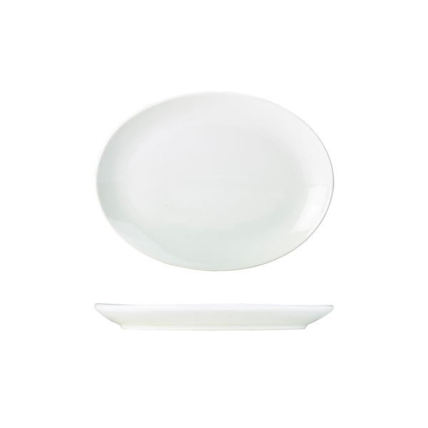Genware Porcelain Oval Plate 24cm/ 9.5" (Pack of 6)
