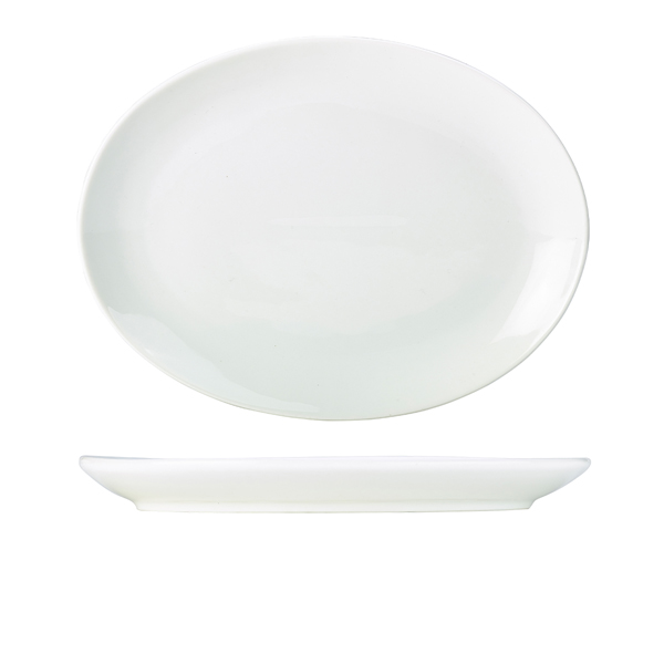 Genware Porcelain Oval Plate 36cm/ 14" (Pack of 6)