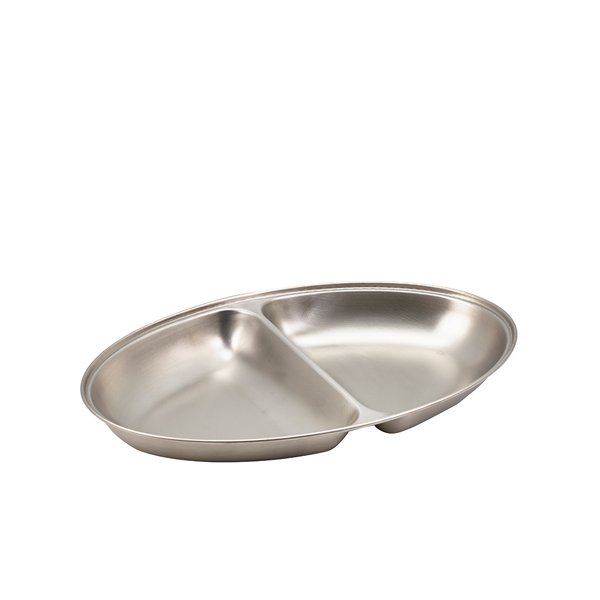 GenWare Stainless Steel Two Division Oval Vegetable Dish 35cm/ 14"