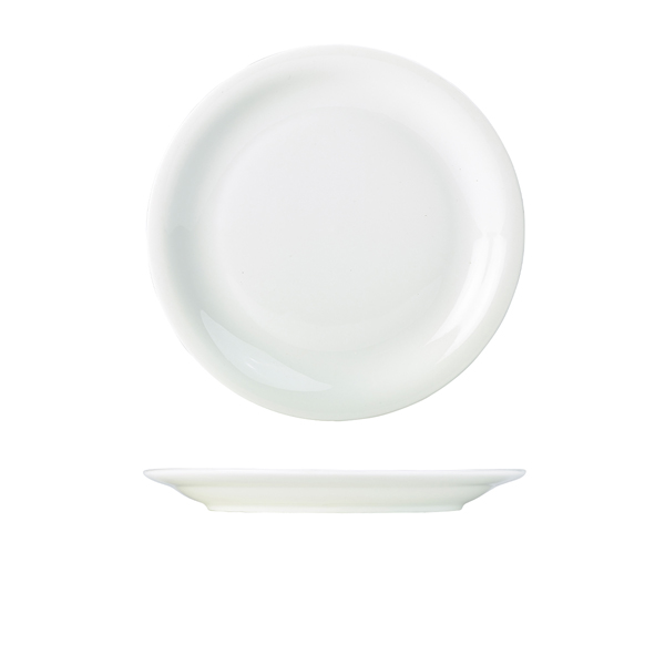 Genware Porcelain Narrow Rim Plate 26cm/ 10.25" (Pack of 6)
