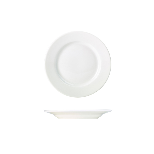 Genware Porcelain Classic Winged Plate 17cm/ 6.5" (Pack of 6)
