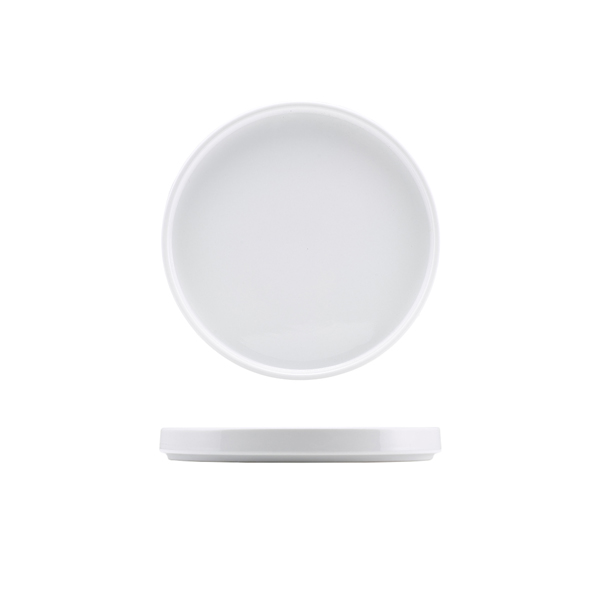 [BC-N160918] Genware Porcelain Low Presentation Plate 18cm/ 7" (Pack of 6)