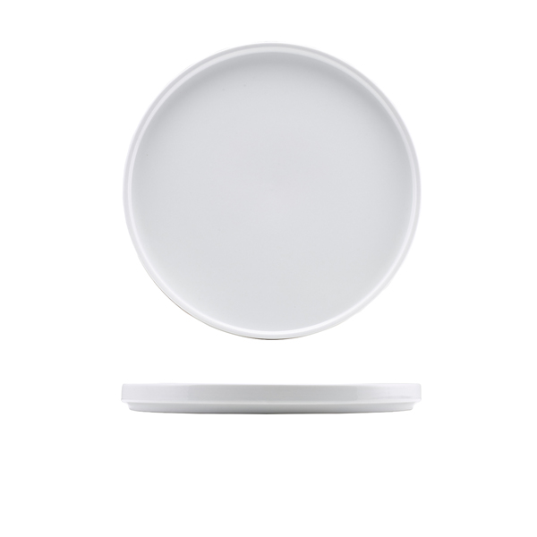 Genware Porcelain Low Presentation Plate 25cm/ 9.75" (Pack of 6)