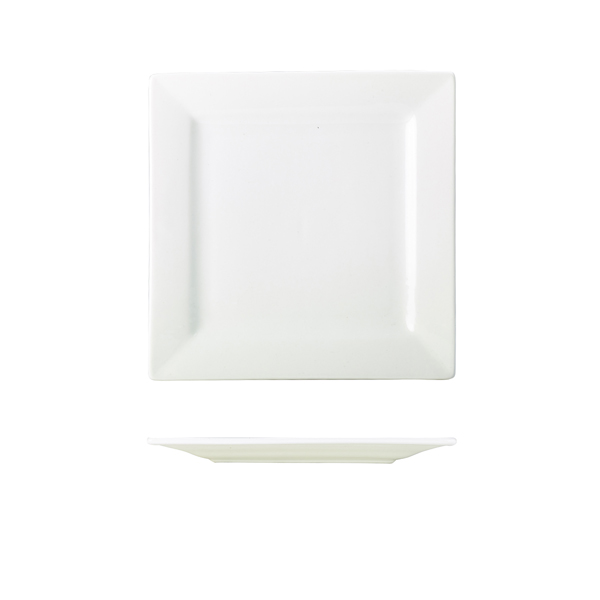 Genware Porcelain Square Plate 21cm/ 8.25" (Pack of 6)