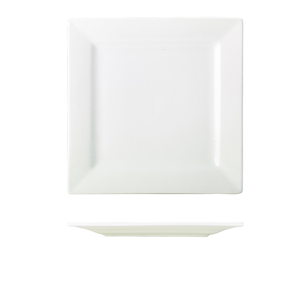 Genware Porcelain Square Plate 26cm/ 10.25" (Pack of 6)