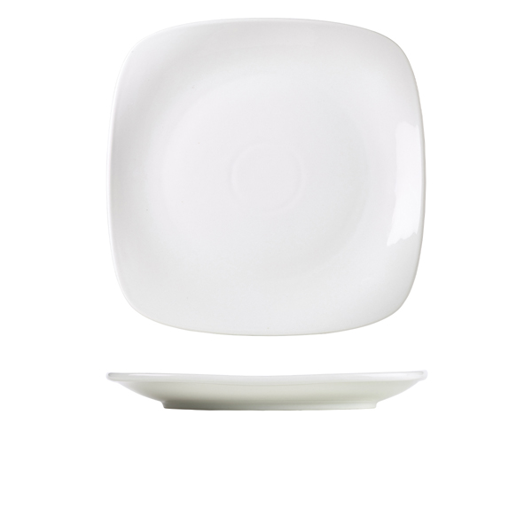 [BC-N184529] Genware Porcelain Rounded Square Plate 29cm/ 11.5" (Pack of 6)