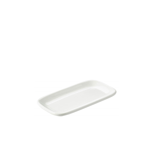 [BC-N184620] Genware Porcelain Rounded Rectangular Plate 19.5 x 10cm/ 7.75 x 4" (Pack of 6)