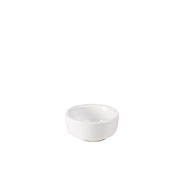 [BC-N302106] Genware Porcelain Butter Pat 6.5cm/  2.5" (Pack of 12)