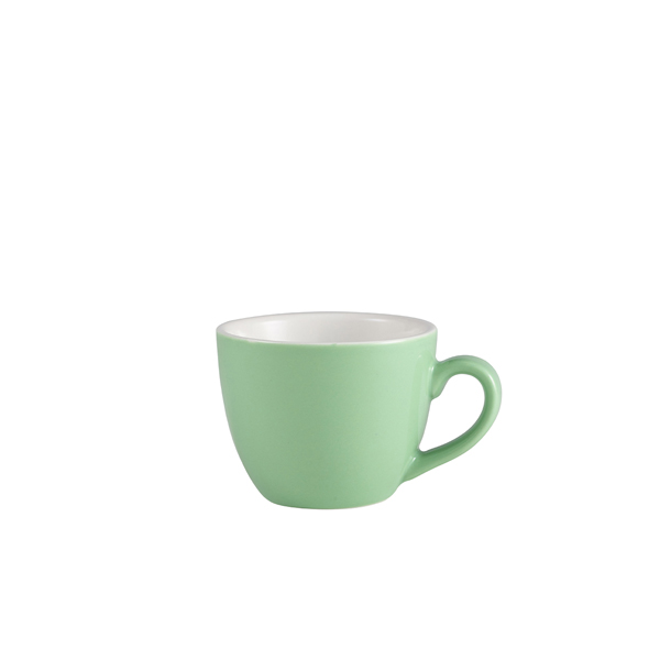 [BC-N312109GR] Genware Porcelain Green Bowl Shaped Cup 9cl/ 3oz (Pack of 6)