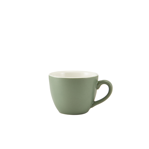 [BC-N312109MSG] GenWare Porcelain Matt Sage Bowl Shaped Cup 9cl/ 3oz (Pack of 6)