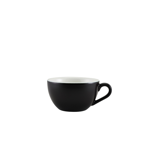 [BC-N322118MBK] Genware Porcelain Matt Black Bowl Shaped Cup 17.5cl/ 6oz (Pack of 6)