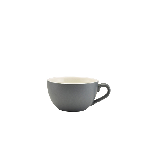 Genware Porcelain Matt Grey Bowl Shaped Cup 17.5cl/ 6oz (Pack of 6)