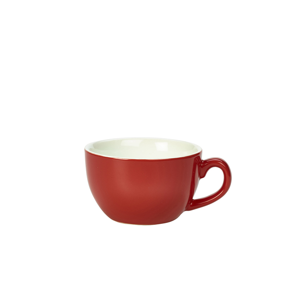 [BC-N322125R] Genware Porcelain Red Bowl Shaped Cup 25cl/ 8.75oz (Pack of 6)