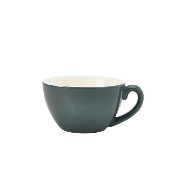 Genware Porcelain Grey Bowl Shaped Cup 34cl/ 12oz (Pack of 6)