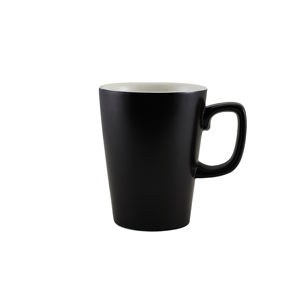 [BC-N322135MBK] Genware Porcelain Matt Black Latte Mug 34cl/ 12oz (Pack of 6)