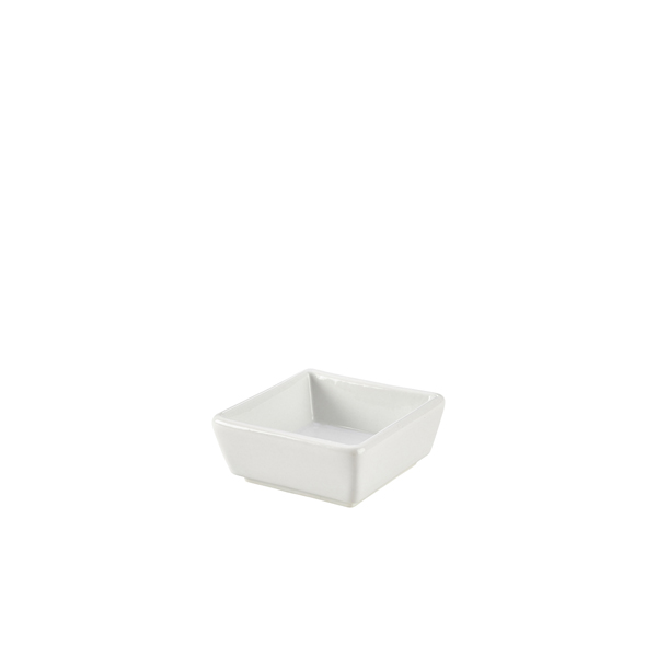 [BC-N353008] Genware Porcelain Square Dish 8.5 x 3.5cm/ 3.25 x 1.4" (Pack of 6)
