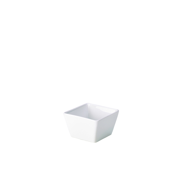 Genware Porcelain Square Dish 8.5 x 5.5cm/ 3.25 x 2.25" (Pack of 6)