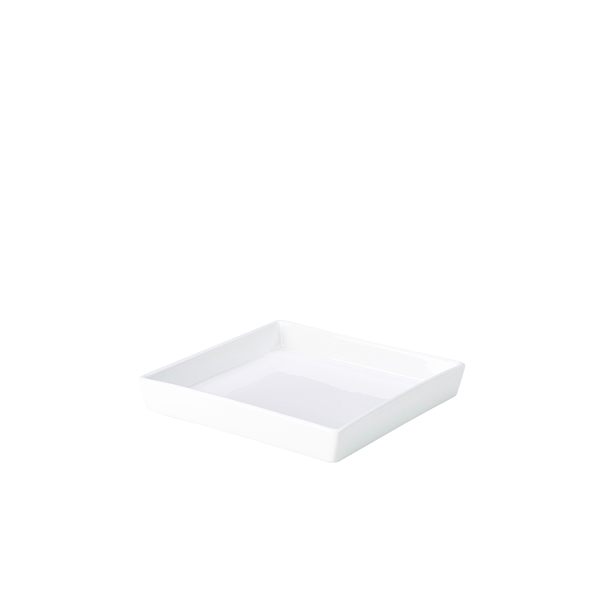 [BC-N357017] Genware Porcelain Square Dish Holder 17.9cm/ 7" (Pack of 6)