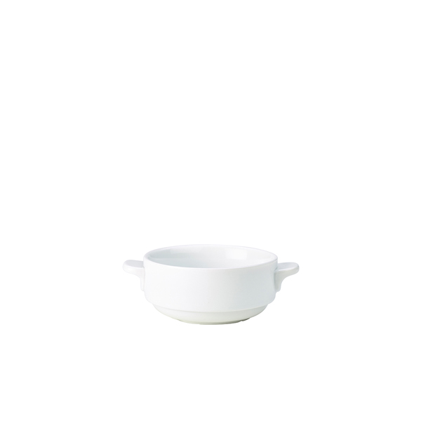 [BC-N360211] Genware Porcelain Lugged Soup Bowl 25cl/ 8.75oz (Pack of 6)