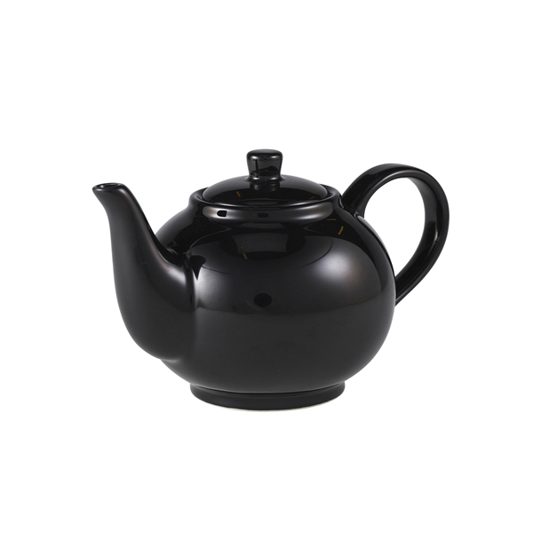 [BC-N393945BK] Genware Porcelain Black Teapot 45cl/ 15.75oz (Pack of 6)