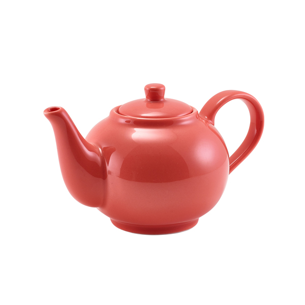[BC-N393945CRL] GenWare Porcelain Coral Teapot 45cl/ 15.75oz (Pack of 6)