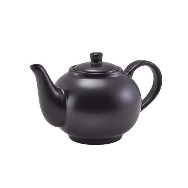 GenWare Porcelain Matt Black Teapot 45cl/ 15.75oz (Pack of 6)