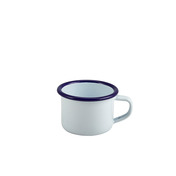 [BC-N52106] Enamel Mug White With Blue Rim 12cl/ 4.2oz (Pack of 12)