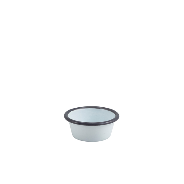 Enamel Ramekin White with Grey Rim 8cm Dia 90ml/ 3.2oz (Pack of 12)