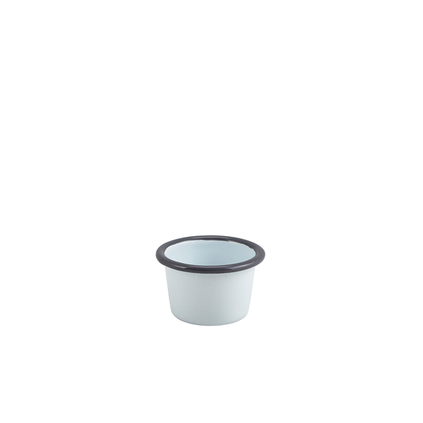 [BC-N52406WHG] Enamel Ramekin White with Grey Rim 7cm Dia 90ml/ 3.2oz (Pack of 12)