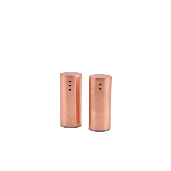 [BC-N63607C] Copper Plated Straight Sided Salt & Pepper Set 7.5cm (Pack of 12)