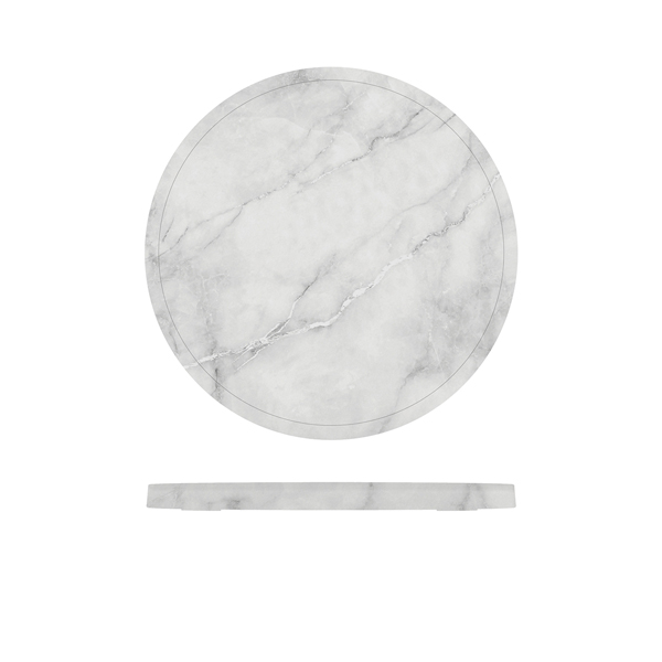[BC-NAG281324] White Marble Agra Melamine Round Slab 28.5cm