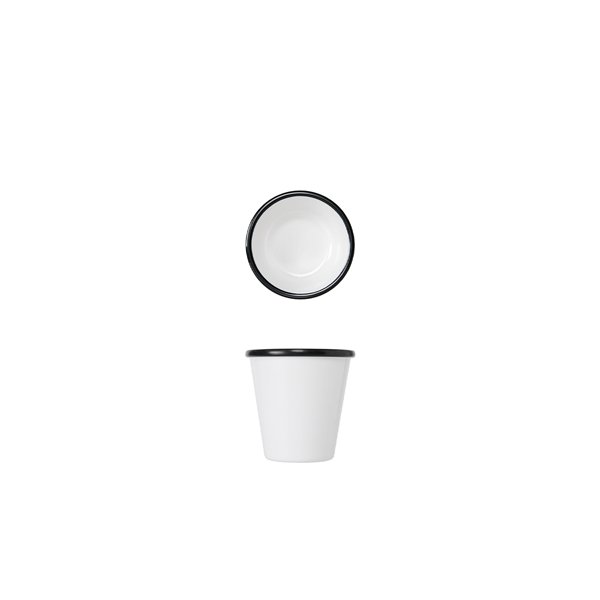 [BC-NAT091803] Black/ White Melamine Athens Pot 9.2 x 9cm (Pack of 24)