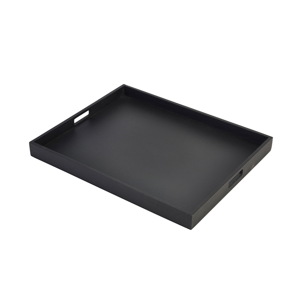Solid Black Butlers Tray 53.5 x 42.5 x 4.5cm