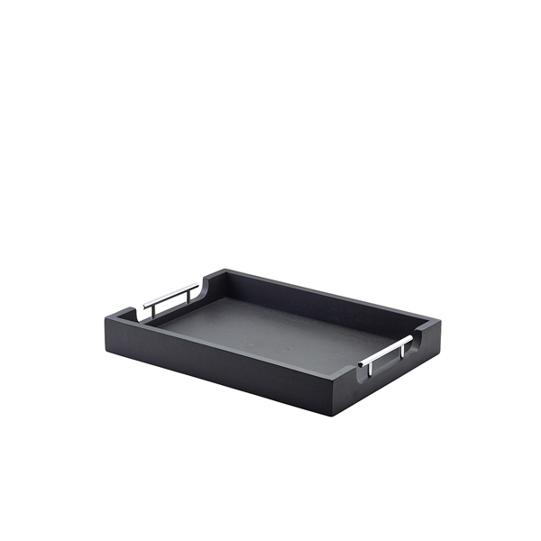 [BC-NBTM4533BK] GenWare Solid Black Butlers Tray with Metal Handles 45 x 33cm