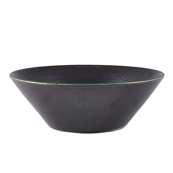 Terra Porcelain Black Conical Bowl 19.5cm (Pack of 6)